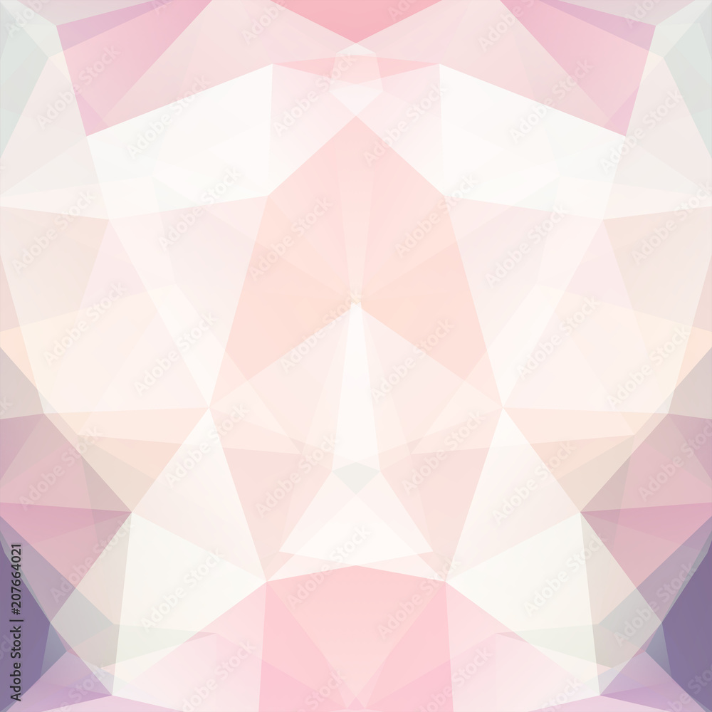 Obraz premium Abstract polygonal vector background. Geometric vector illustration. Creative design template. Pastel pink, white colors.