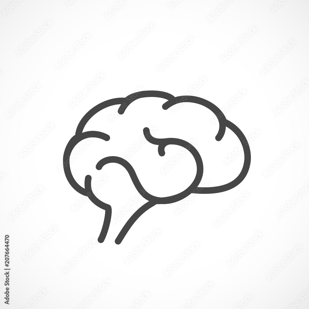 Simple brain outline icon Simple brain outline icon