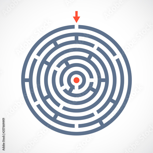 Complicated labyrinth vector icon