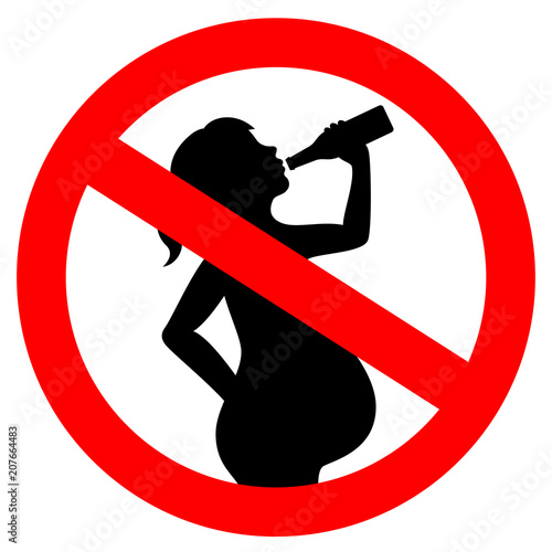 No drinking alcohol while pregnant vector sign