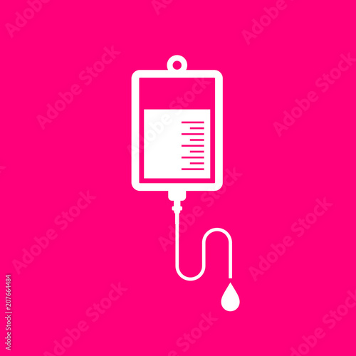 Blood bag vector icon