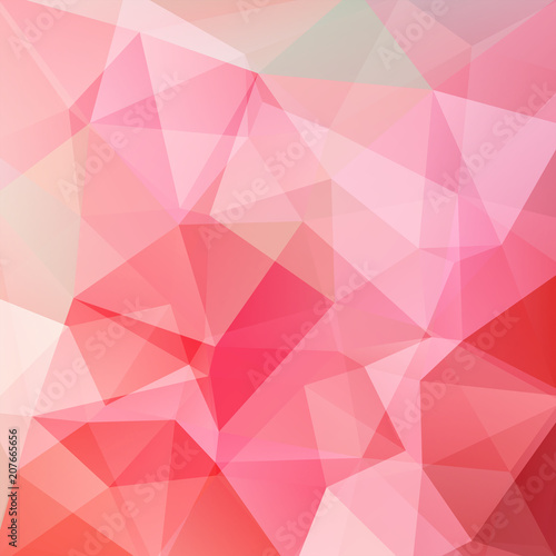 Geometric pattern  polygon triangles vector background in pink  white  red tones. Illustration pattern