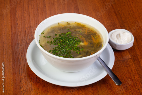 Tasty sorrel soup