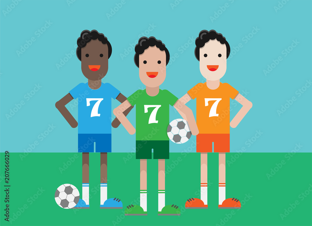 Soccer players with a ball Soccer players with a ball