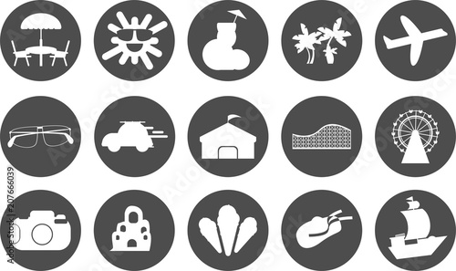 Set of summer theme icons