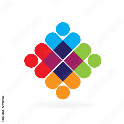 Logo teamwork charity colorful people