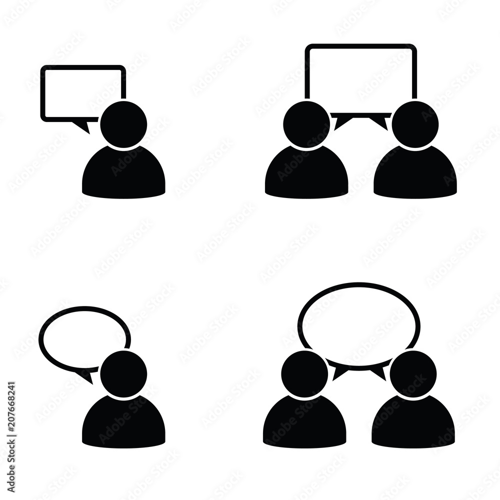 people icon with dialog speech bubbles people icon with dialog speech bubbles