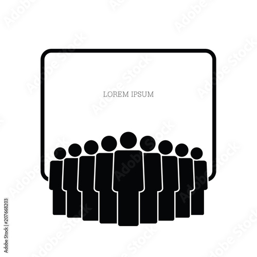 people group icon with banner vector