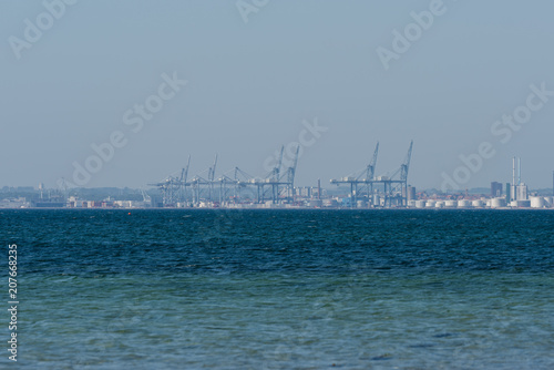 View from Skodshoved Strand and Aarhus. Denmark