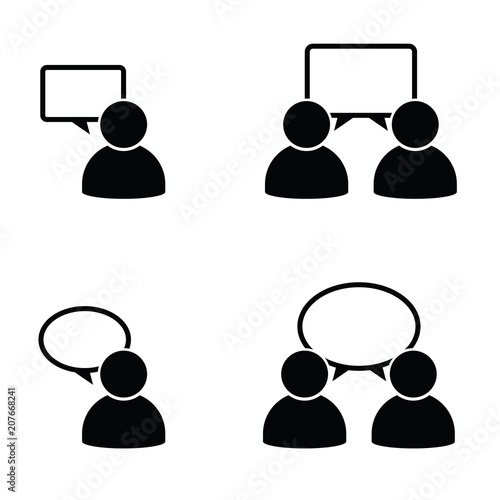 people icon with dialog speech bubbles