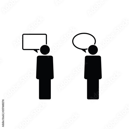 people icon with speech bubble illustration