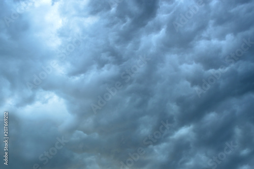 Dark Gray-Blue Thunderstorm Clouds