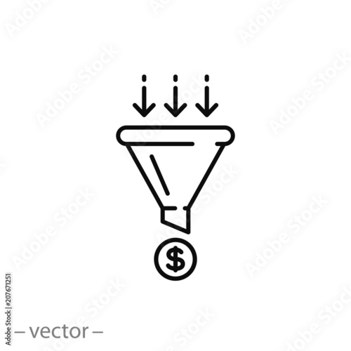 Sales funnel icon vector
