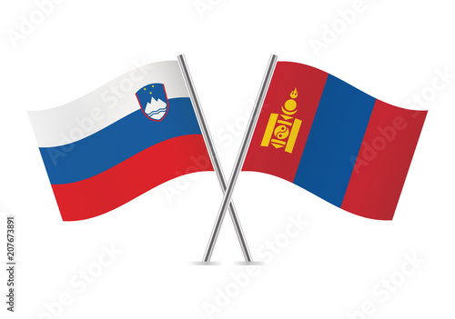 Mongolia and Slovenia flags. Vector illustration. Free Download Mongolia and Slovenia flags. Vector illustration. - GFXLoad
