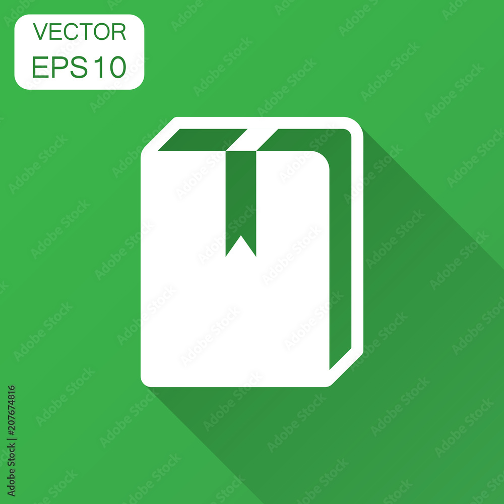 Book library vector icon in flat style. Education symbol illustration with long shadow. Book business concept. Book library vector icon in flat style. Education symbol illustration with long shadow. Book business concept.