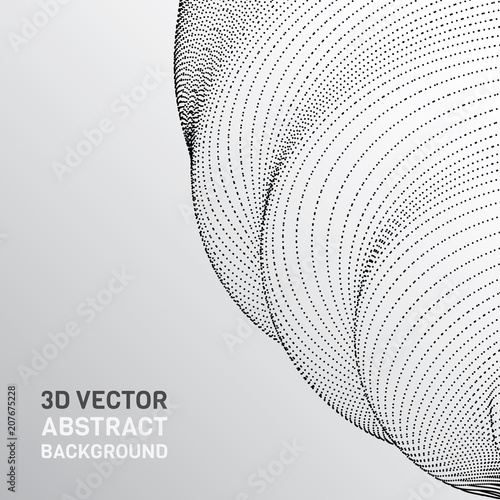 Abstract 3d surface. Distortion of space and matter. Modern technology for designing volume objects.