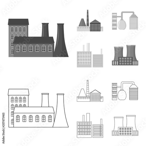 Industry, production.Factory set collection icons in outline,monochrome style vector symbol stock illustration web.
