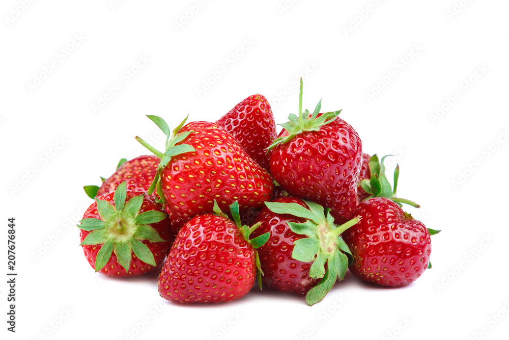 Fruits of strawberries isolated on white background Fruits of strawberries isolated on white background