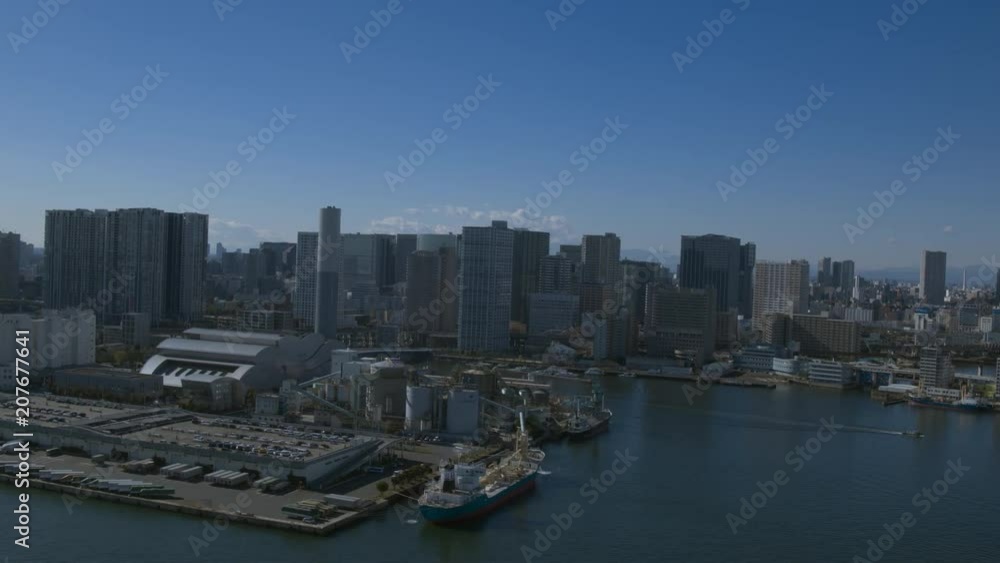 Tokyo Port with Shipping vessel Tokyo Port with Shipping vessel