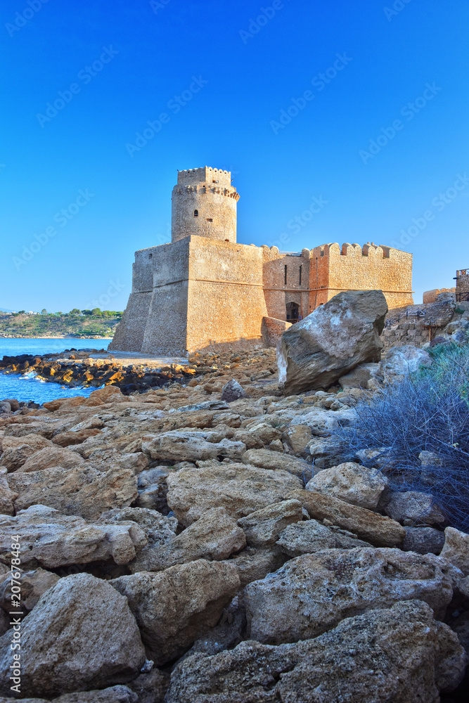 The castle in the Isola di Capo Rizzuto, Calabria, Italy