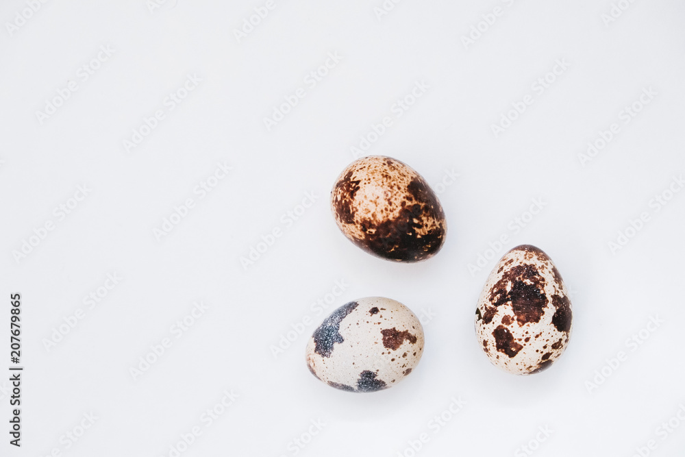 Fresh quail eggs on white background Fresh quail eggs on white background