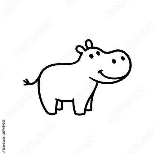 Cute cartoon hippo © sudowoodo