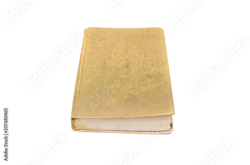 Golden book isolated on white background.