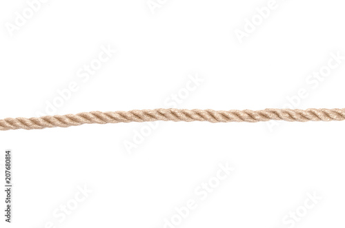 Rope segment line isolated on the white background.
