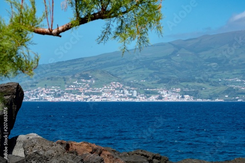 The port of Horta on Faial island seen from neighbouring Pico island  photo