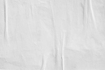 White blank crumpled paper texture background creased old poster texture backdrop surface empty for text