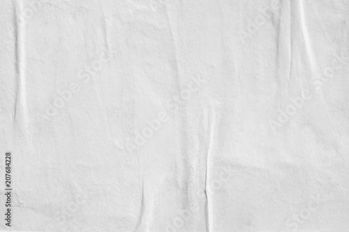 White blank crumpled paper texture background creased old poster texture backdrop surface empty for text photo