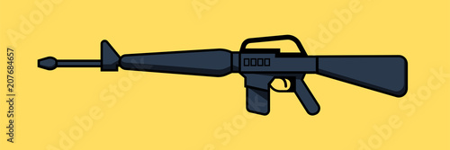 Assault rifle / flat illustration / A vector illustration of a Assault Rifle assault rifle. Assault rifle Icon illustration. Weapon firearm military terrorism concept