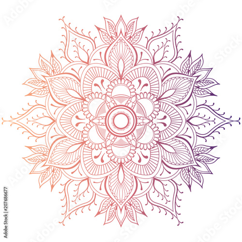Set of vintage Wedding Invitation card with Mandala pattern and in color. Vector illustrator of abstrack background. Meditation element for India yoga