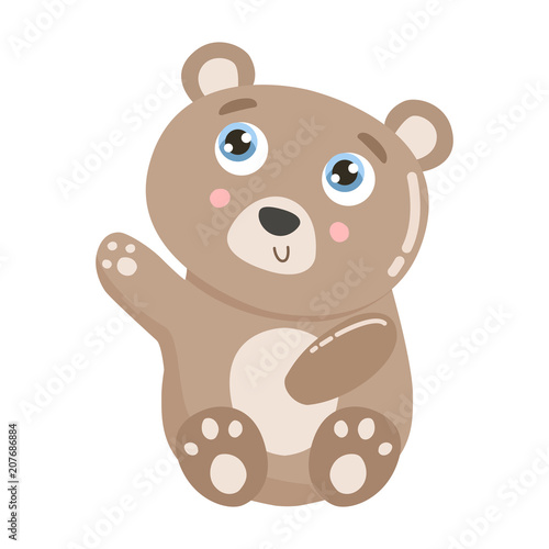 Cute little bear vector illustration. flat design