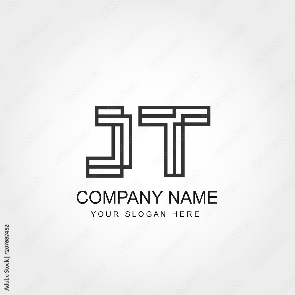 Initial Letter JT Logo Template Vector Design Initial Letter JT Logo Template Vector Design