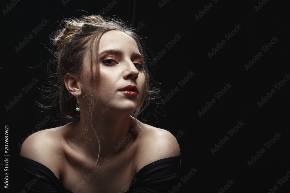 Fototapeta premium sad pensive young