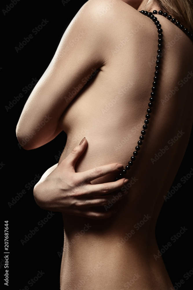 Naklejka premium female embraced herself