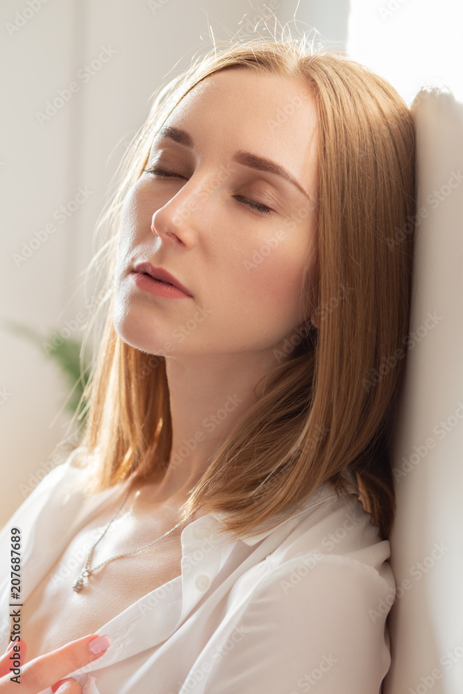 woman with closed eyes woman with closed eyes