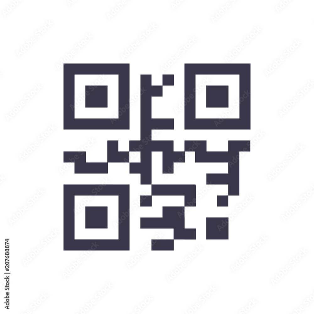 Qr code. Icon on white background isolated Qr code. Icon on white background isolated