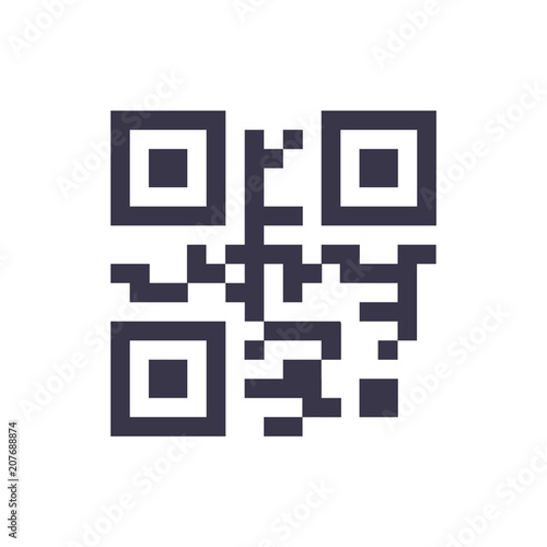 Qr code. Icon on white background isolated