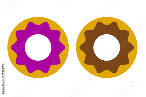 Donuts de chocolate y fresa.