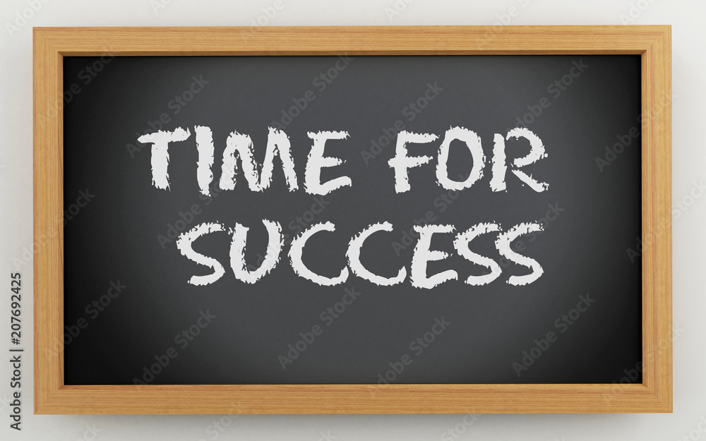Obraz premium 3d chalkboard with time for success text