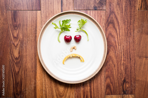 Angry diet food face