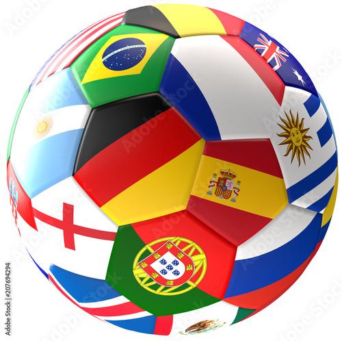 Germany Russia soccer football ball 3d rendering