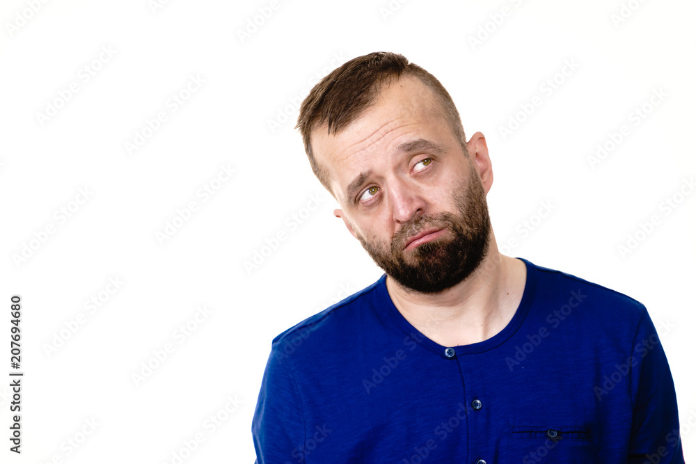 Confused man thinking Confused man thinking