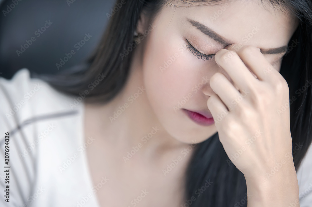 Close up portrait of upset or tired beautiful woman Close up portrait of upset or tired beautiful woman