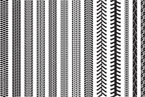 Tire tracks of various vehicles