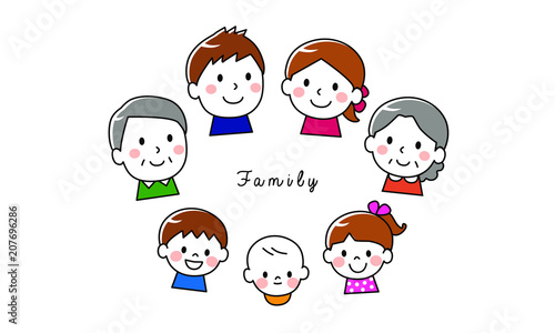 三世代家族　笑顔