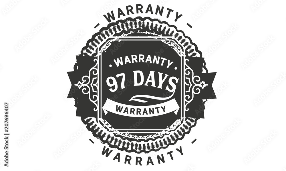 Obraz premium 97 days warranty icon vintage rubber stamp guarantee