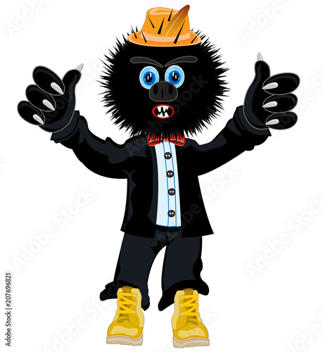 Crock in suit